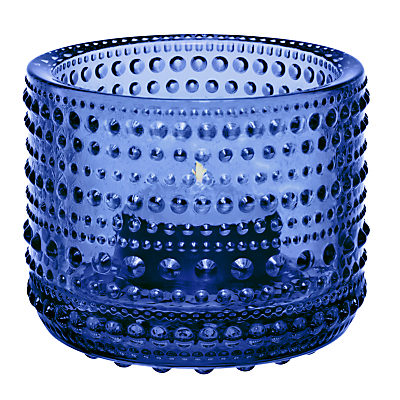 Iittala Kastehelmi Votive Vase, H6cm, Blue Iittala Kastehelmi Votive Vase, H6cm, Blue